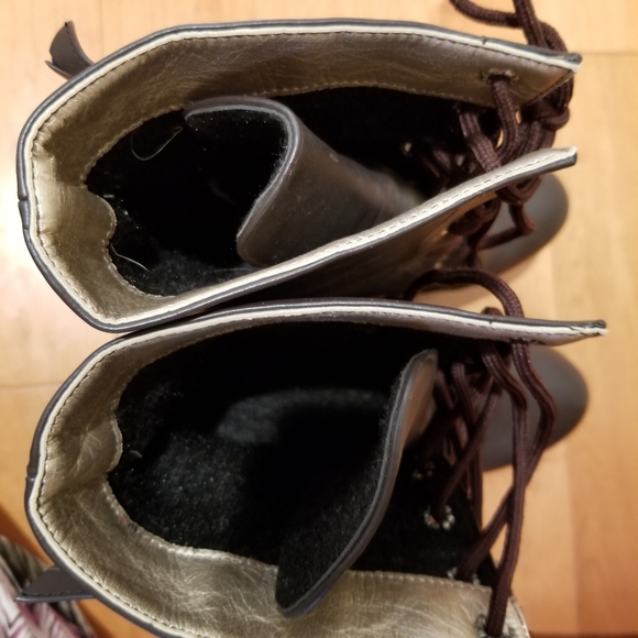 NWOT Brown vegan leather chunky calf high boots - Picture 4 of 7